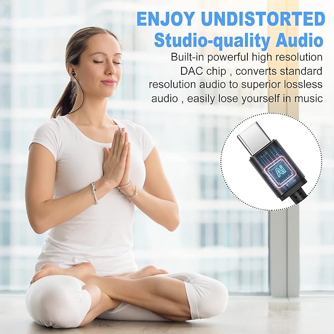 MAXROCK 2PCS Sleep Wired Headphones with USB-C Plug, Wired Ear Buds or Sleeping Earphones with Built-in Remote to Control Music, Phone Calls, and Volume for iphone15, Samsung Android Phones