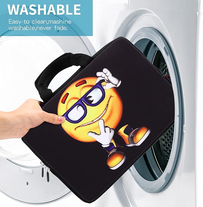 iColor 14 15 15.4 15.6 inch Laptop Handle Bag Case Pouch Holder Notebook Sleeve Neoprene Cover Soft Carring Travel Case for Chromebook 14 15 MacBook Cute Boy ICB-06