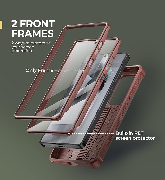 Dexnor for Samsung Galaxy S25 Ultra Case with Built-in Slide Camera Cover & Screen Protector & Kickstand,Heavy-Duty Shockproof Rugged Case Full-Body Bumper Cover for Galaxy S25 Ultra(2025),Maroon Red