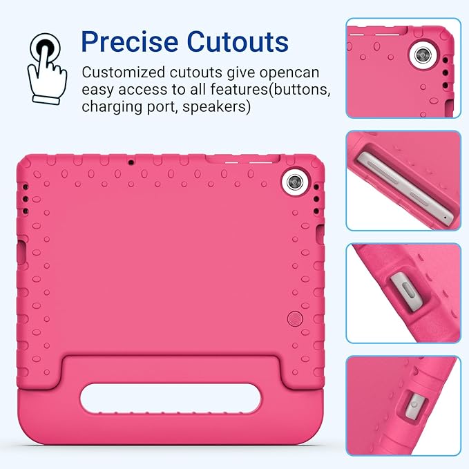 Kids Case for Lenovo Tab M10 HD 2nd Gen 10.1 Inch 2020 Released(TB-X306X/TB-X306F), Kid-Friendly Shockproof Lightweight EVA Handle Stand Cover for Lenovo Tab M10 HD 2nd Gen 10.1", Rosered