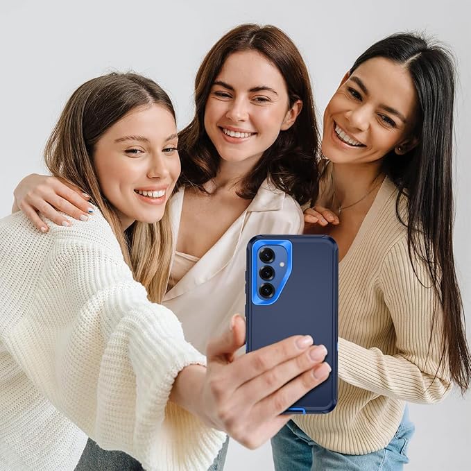 for Samsung Galaxy S25 Plus Case Heavy Duty Protective Shockproof Dropproof 3-Layer Full Body Protection [Without Screen Protector] Tough Rugged Case for Galaxy S25 Plus,Navy Blue