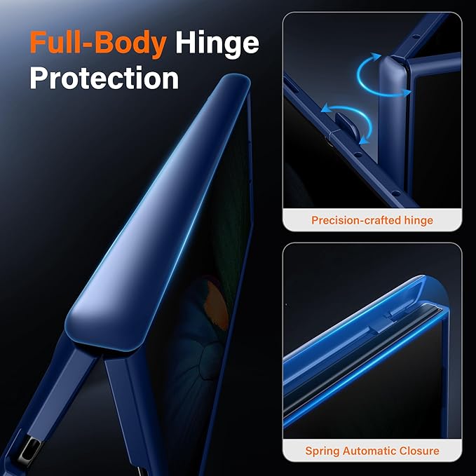 MOBOSI for Samsung Galaxy Z Fold 7 Case with Privacy Screen Protector, [Compatible with Magsafe], [Built-in Kickstand & Full Body Hinge Protection] Magnetic Slim Phone Case for Z Fold7, Blue