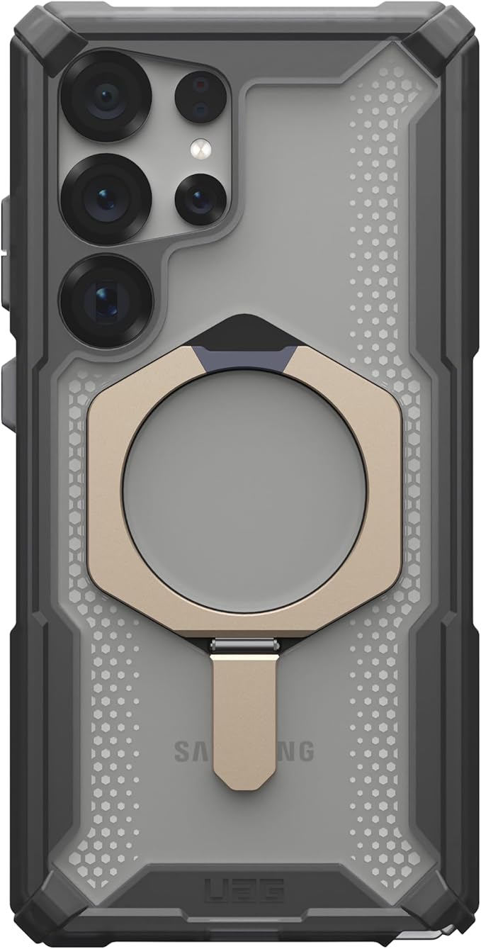 URBAN ARMOR GEAR UAG for Samsung Galaxy S25 Case 6.2" with Kickstand Plasma XTE - Compatible with Magnetic Charging Transparent Rugged Military Drop Tested Protective Cover, Ash/Titanium