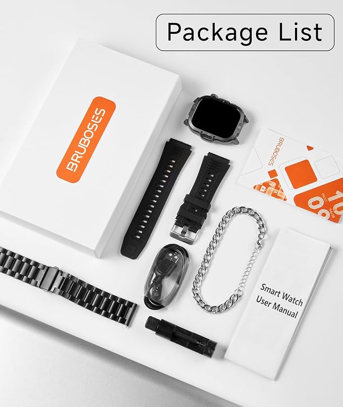 Smart Watch for Men Military Answer/Make Call 2.01″ Display 170+ Sports Modes Fitness Smart Watch IP68 Waterproof 30 Days Standby Smartwatch for Android iOS Black (2 Straps)