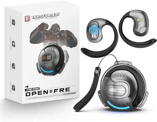 TRANSFORMERS Wireless Earbuds Bluetooth 5.4 Open Ear Earbuds Over The Ear Earphones with Ear Hooks,60H Playtime,IPX5 Waterproof,Dual Mic Clear Call,for Running Workout,TF-T07 Sliver-Optimus Prime
