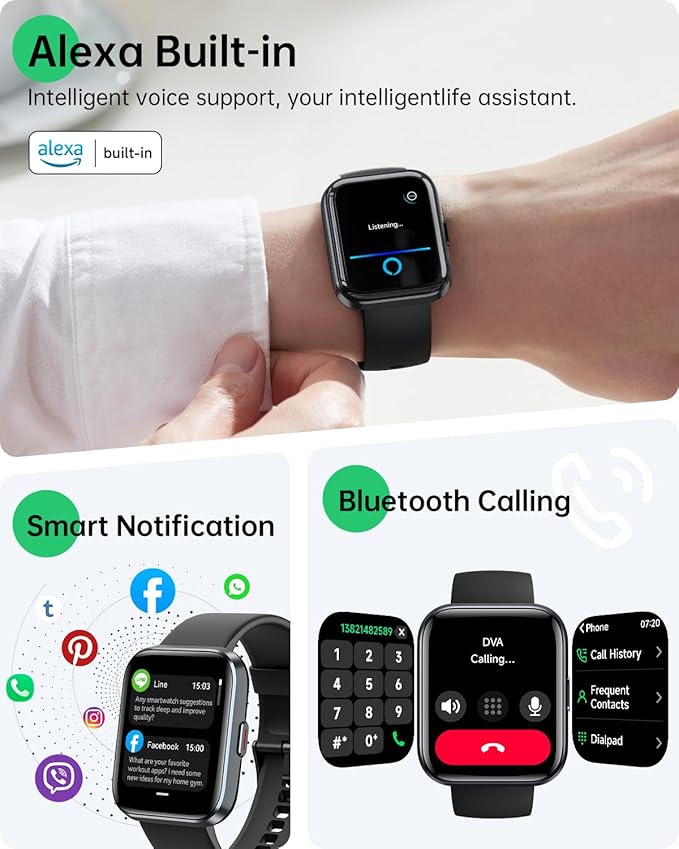 Smart Watches for Women and Men - 2025 New Smart Watch with 3 ATM Waterproof 1.83" Display 120+Sports,Fitness Tracker for iPhone Android Phone,Alexa,Call&Notification Alerts,Heart Rate&Sleep Monitor