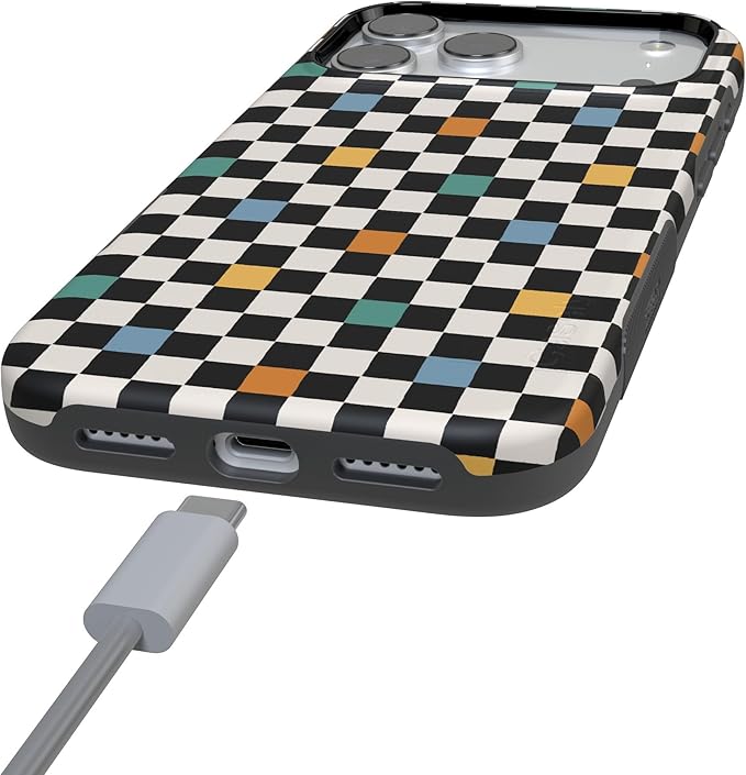 Casely iPhone 17 Pro Case | Old Skool | Retro Checkerboard | Compatible with MagSafe | Bold Protective Design
