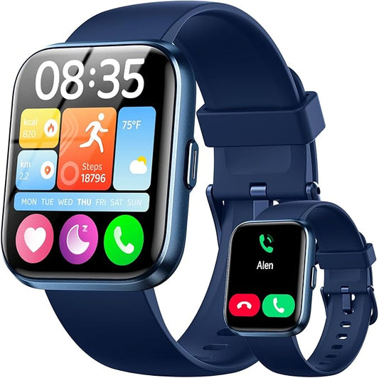Smart Watches for Women Men, 1.85" AMOLED Screen Smartwatch Compatible iPhone Android Phone (Answer/Make Call), 24/7 SpO2 Sleep Heart Rate Monitor,3ATM Waterproof, Fitness Tracker Watch 120+ Sport