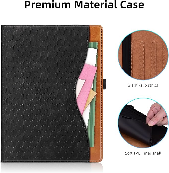 Case for Lenovo Tab K11 Plus 11.45 inch 2024 Released,PU Leather Tablet Folio Case for Lenovo Tab K11 Plus with Card Holder,Multi-Angle Stand - Brown