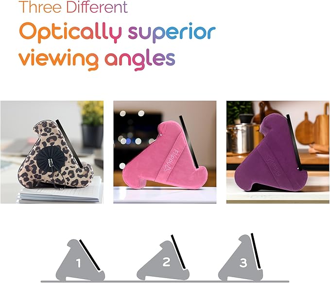 Flippy Tablet Pillow Stand - Cushion Tablet Stand & Holder, Bed Support for Lap and Desk, Compatible with Phone & Book Reading: Kindle, iPad Pro, iPhone & Samsung - Def Leopard