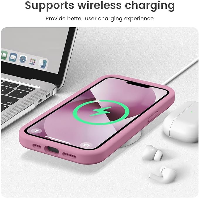 Vooii Compatible with iPhone 13 Case, Liquid Silicone Upgrade [Camera Protection] [Soft Anti-Scratch Microfiber Lining] Shockproof Phone Case for iPhone 13 6.1 inch - Lavender Purple