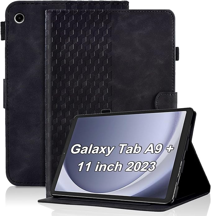 Case for Samsung Galaxy Tab A9 Plus 11 Inch Cover 2023 Magnetic PU Leather Folio Adjustable Stand Shell Foldable Card Holder Multi-Angle Galaxy Tab A9 Plus,Black