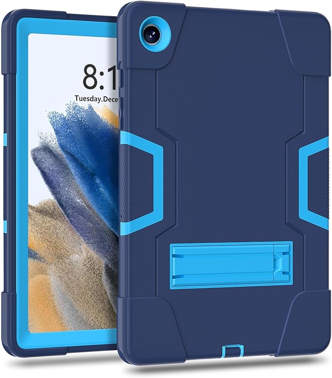 Case for Samsung Galaxy Tab A9 Plus + 11 inch (2023), Heavy Duty Shockproof Kickstand High Impact Protective Cover for Galaxy Tab A9+ Plus 11" Model (SM-X210/X215/X216), Navy Blue+Blue