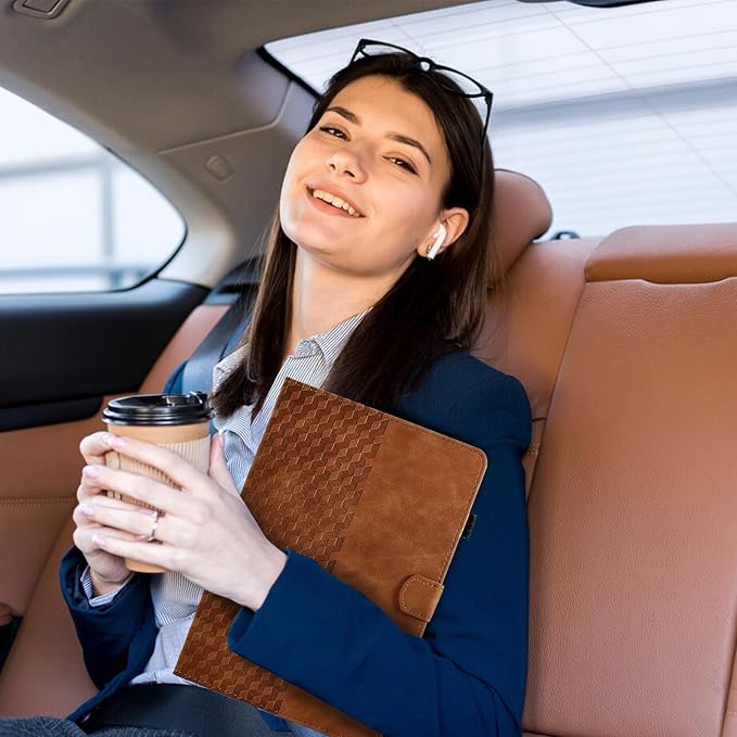 Case for Lenovo Tab M10 Plus 3rd Gen 2022 10.6 inch (TB125FU/TB128FU/TB128XU) PU Leather Folio Magnetic Smart Cover Card Holder with S Pen Holder, Brown