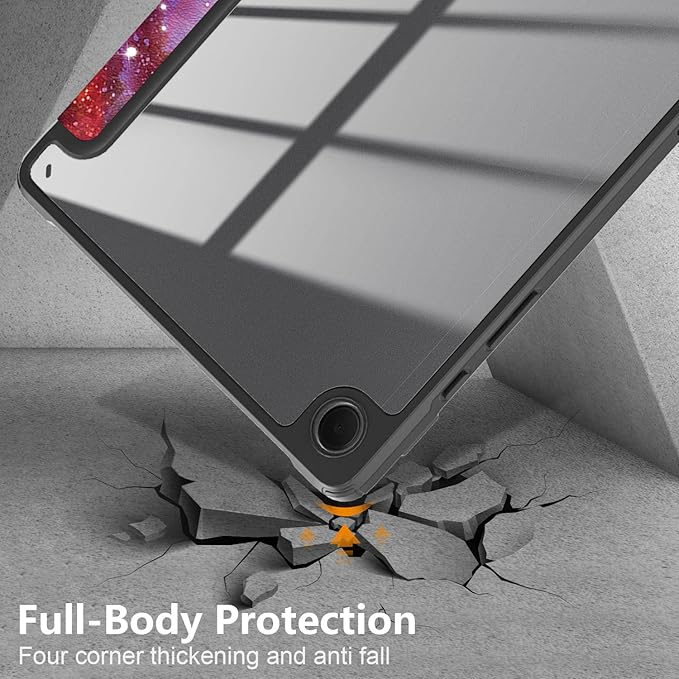 Case for Galaxy Tab A9+/A9 Plus 11 inch 2024,Shockproof Cover with Clear Transparent Back Shell Case for (SM-X210/X215/X216) Auto Wake/Sleep Function,Galaxy