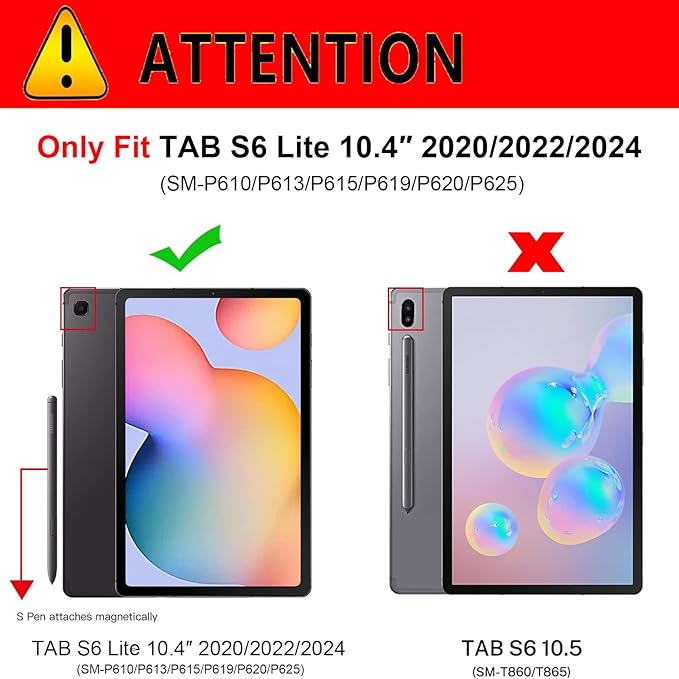 for Samsung Galaxy Tab S6 Lite 10.4 inch Case with S Pen Holder 2020/2022/2024 Model(SM-P610/P615/P613/P619/P620/P625) Genuine Leather Cover Protective Shell,Auto Wake/Sleep.Blue