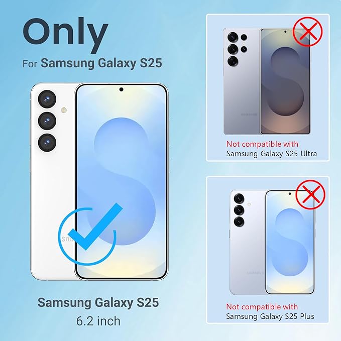 for Samsung Galaxy S25 Genuine Leather Wallet Case, Built-in Card Holder [RFID Blocking] & Kickstand, Protective Shockproof Phone Case for S25, Black