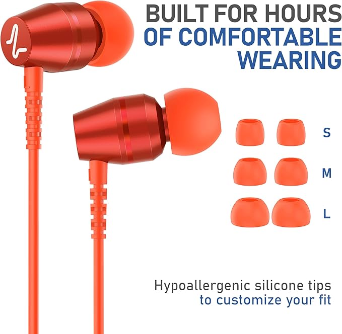 LUDOS OMNITONE USB C Headphones for iPhone 16 15 Pro Max Plus iPad Pro, 5 Years Warranty, USB-C Earbuds for Galaxy S24 S23 Ultra S22 S21 S20 A55 A54 A53, USB Type C Earphones - Coral