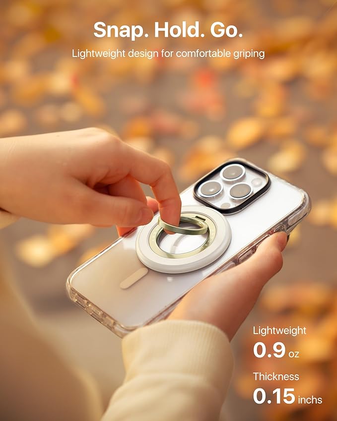 andobil 2025 3rd Gen Magnetic Phone Grip for MagSafe [360° Rotatable & Ultra-Stable] Double-sided Magnet Cell Phone Ring Holder Compatible with MagSafe Accessories&iPhone 17 Air 16 Pro Max 15 14 13 12