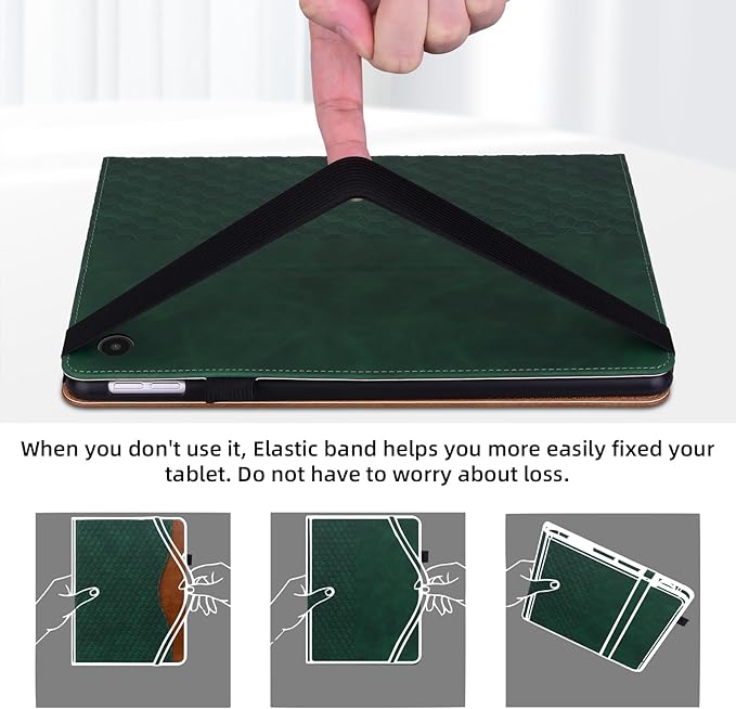 Case for Samsung Galaxy Tab A9 8.7 Inch Cover 2023 PU Leather Cover Multi-Angle Viewing Stand with Card Pocket for Galaxy Tab A9 Case,Retro Green