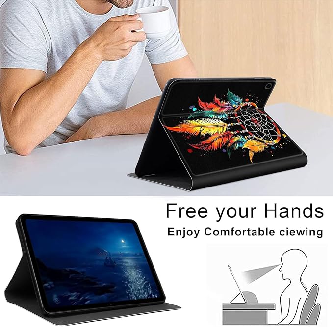 Case for Samsung Galaxy Tab A9 8.7-Inch 2023, Slim PU Leather Stand Cover with Auto Wake/Sleep, Multi-Angle Viewing & Shockproof, Dream Catcher