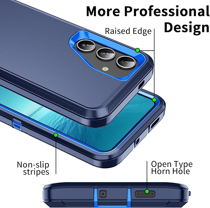 for Galaxy S25 FE 5g Case,Shockproof Dropproof Dustproof 3-Layer Full Body Protection Rugged Heavy Duty High Impact Hard Cover Case for Galaxy S25 fe,Dark Blue