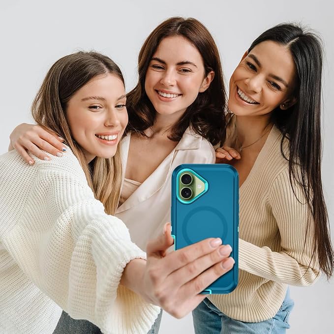 for iPhone 17 Case [Compatible with MagSafe][Without Screen Protector] Heavy Duty Protective Shockproof 3-Layer Tough Rugged Cover for Apple iPhone 17 6.3",Turquoise