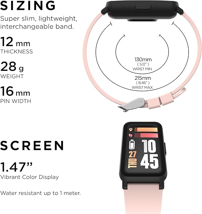 iTouch Smart Watch Fitness Tracker - 1.47" Touch Screen, IP68 Water Resistant, Heart Rate Monitor, Activity Tracker, GPS, 96 Sports Modes, 100+ Watch Faces, Pedometer, Android & iOS