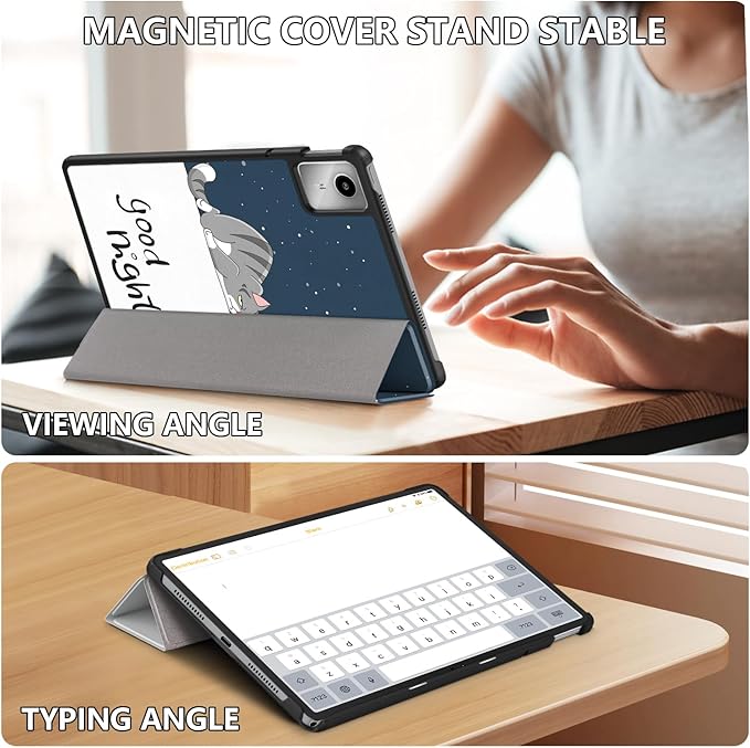 Case Compatible with Lenovo Tab M11 2023 TB-330FU / Lenovo Xiaoxin Pad 2024 TB-331FC 11 Inch Tablet,Slim Lightweight Trifold PC Cover with Auto Wake/Sleep Function,Lazy cat