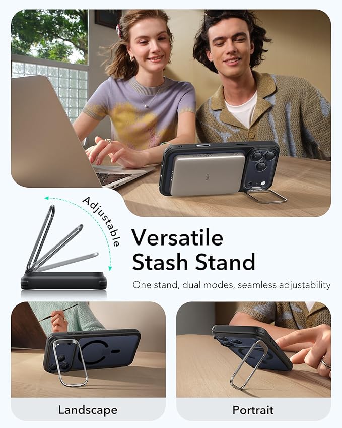 ESR for iPhone 17 Pro Case with Stand, Camera Control Cover Compatible with MagSafe, Military-Grade Drop Protection Magnetic Phone Case for iPhone 17 Pro, Scratch-Resistant Back Cover, Frosted Black