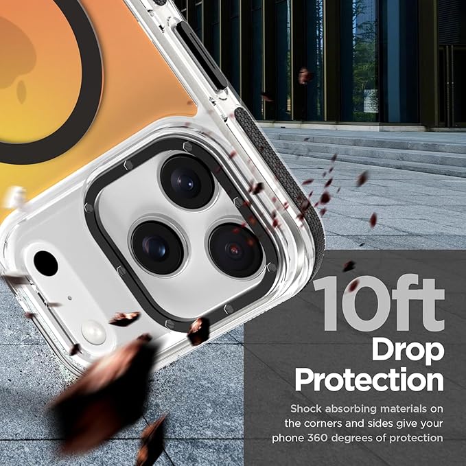 MOWIME Magnetic Case for iPhone 17 Pro [Compatible with Magsafe] [Cute Fashion Fluorescent Design] [1 Screen Protector] Slim Translucent Matte Case for iPhone 17 Pro 6.3" 2025, Black