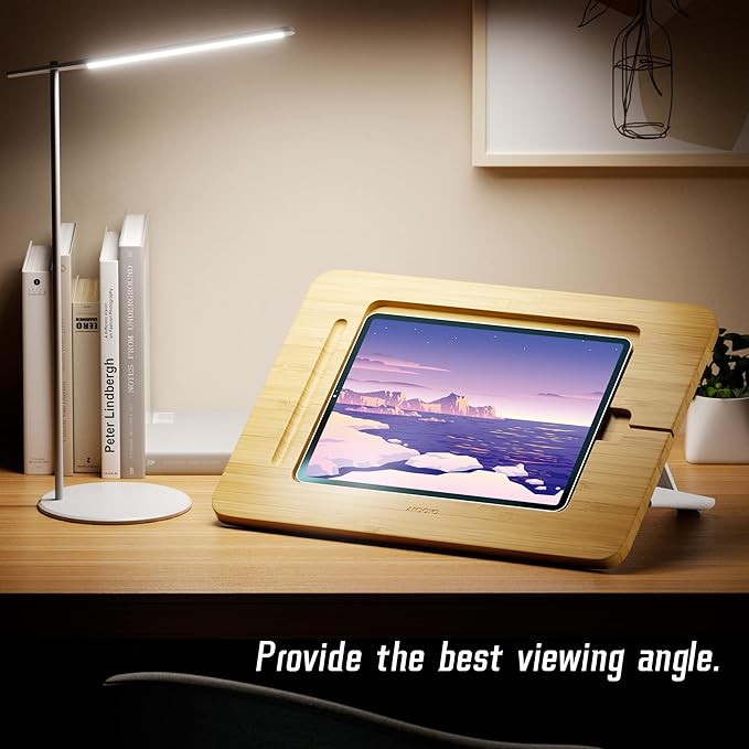 Wooden Tablet Drawing Stand - Adjustable 5 Angles for Laptop,Book Reading Stand, Compatible with 12.9/13inch iPad Pro with iPad Case Version(3rd - 7th Gen)