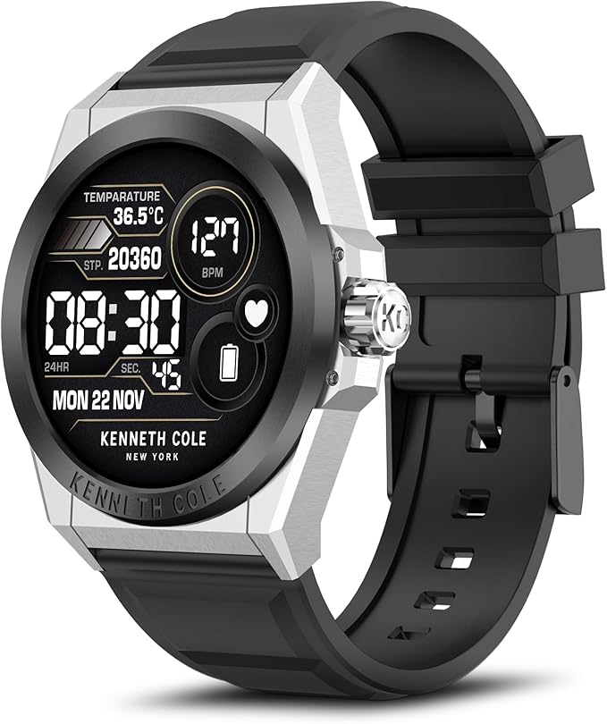 BRIBEJAT Smart Watch for Men, HD 1.32'' Stainless Steel Case Smartwatch, Waterproof Fitness Tracker Pedometer SpO2/Heart Rate/Sleep Monitor, Activity Tracker Compatible with iOS Android Phone