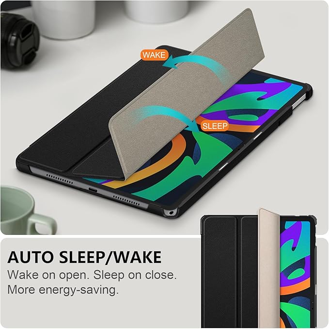 Case Compatible with Lenovo Tab M11 2023 TB-330FU / Lenovo Xiaoxin Pad 2024 TB-331FC 11 Inch Tablet,Slim Lightweight Trifold PC Cover with Auto Wake/Sleep Function,Black