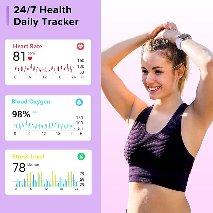 Smart Watches for Women Men, 2025 Smartwatch 1.8'' Alexa Fitness Tracker Smart Watch Compatible for Android iPhone with Bluetooth Call (Answer/Make), IP68 Waterproof Heart Rate/Sleep/SpO2 Monitor 110+