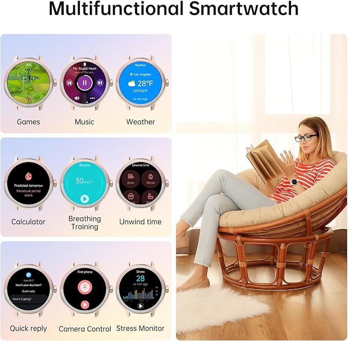 Smart Watch for Men Women(Answer/Make Calls), Smartwatch Built-in AI Voice, 1.27" HD Fitness Tracker with Heart Rate/Sleep/Step/SpO2 Monitor, 100+ Sports Modes, IP68 Waterproof Watch for Android iOS