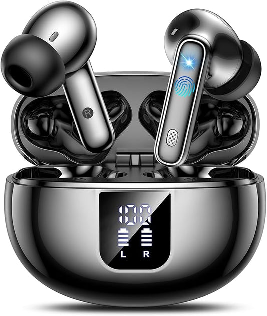 AI Translation Earbuds Real Time 144 Languages Accents Translator 36H Playtime 3-in-1 Wireless Headphones 4 ANC Mic for Spanish/English Audífonos Traductores, Bluetooth 5.4 Earphones iOS & Android