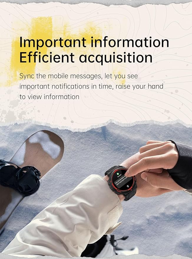 Military Smart Watch for Men with LED Flashlight Tactical Smart Watch 1.53”HD Screen Rugged Smartwatch 3ATM Waterproof 100+ Sports Fitness Tracker with Heart Rate Monitor for iOS Android