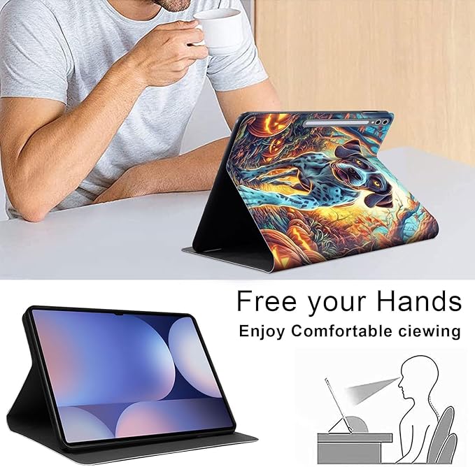 Case for Samsung Galaxy Tab S10 Plus/ S9 FE Plus/ S9 Plus 5G Tablet 12.4'', Slim PU Leather Stand Cover with Auto Wake/Sleep, Multi-Angle Viewing & Shockproof, Shorthaired Pointer