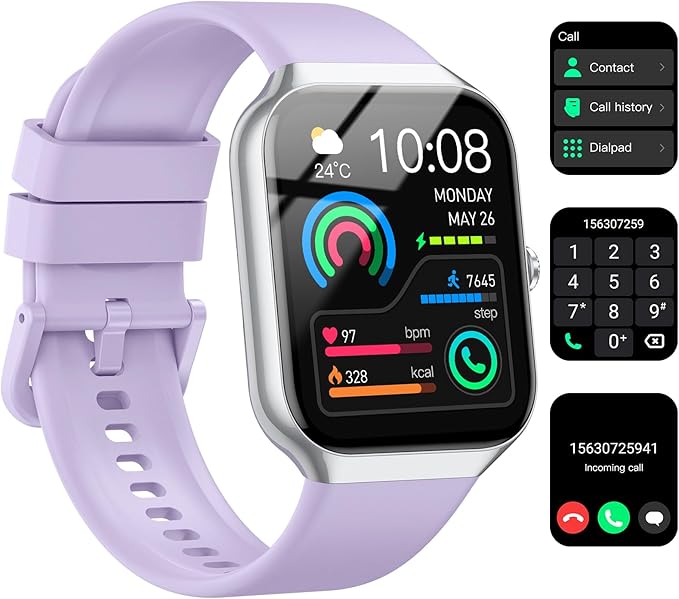 Smart Watch (Answer/Make Calls), 1.96" HD Screen SmartWatch for Men Women 113+ Sport Modes, Fitness Activity Tracker Heart Rate/Sleep Monitor/Pedometer, IP68 Waterproof, Smart Watches for Android iOS