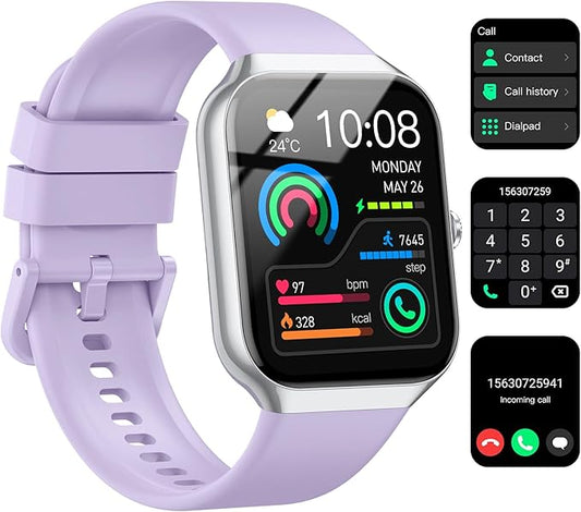 Smart Watch (Answer/Make Calls), 1.96" HD Screen SmartWatch for Men Women 113+ Sport Modes, Fitness Activity Tracker Heart Rate/Sleep Monitor/Pedometer, IP68 Waterproof, Smart Watches for Android iOS