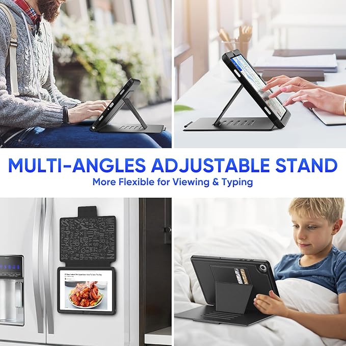 SEYMAC stock Case for Samsung Galaxy Tab A9+ Plus 11'', Auto Sleep/Wake Case with Magnetic Multi-Angles Stand, Card Slot for Galaxy Tab A9+/ A9 Plus 11'' SM-X210/X216/X218, (Black)