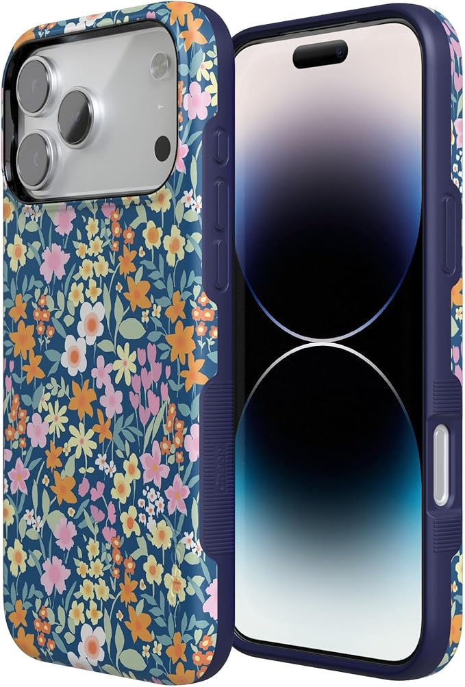 Casely iPhone 17 Pro Case | Full Bloom | Navy Floral | Compatible with MagSafe | Bold Protective Design
