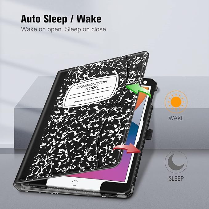 Fintie Case for iPad 9th / 8th / 7th Generation (2021/2020/2019) 10.2 Inch - [Corner Protection] Multi-Angle Viewing Stand Cover with Pocket & Pencil Holder, Auto Sleep Wake, Composition Book
