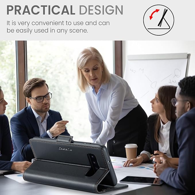 Case for Samsung Galaxy S10 Plus Wallet Case, RFID Blocking PU Leather Flip Folio Cover Card Holder Kickstand Shockproof Phone Case Compatible with Samsung Galaxy S10 Plus, Black