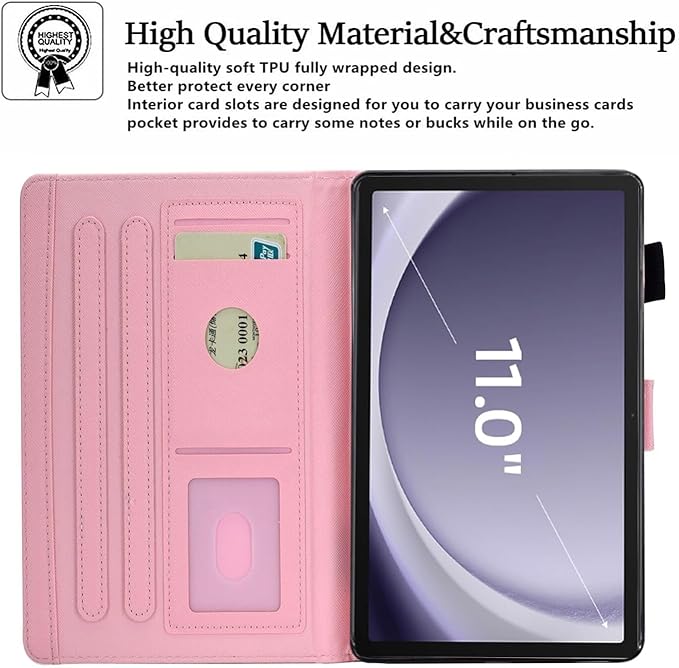 Case for Samsung Galaxy Tab A9+/A9 Plus 11 inch 2023 2024(SM-X210/X216/X218),PU Leather Multi Angle Stand Cover Slim Folio Protective Case for Galaxy Tab A9 Plus, Auto Wake/Sleep,Butterfly