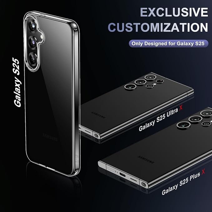 Red2Fire for Samsung Galaxy S25 Case Clear, [Non-Yellowing] [Slim Thin] [Military Grade Drop Protection] Lightweight Shockproof Protection Phone Case for S25 Case,Clear