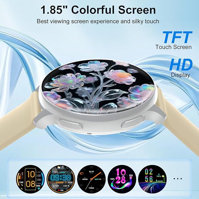 Smart Watch for Men Women Fitness Tracker with 100+ Sport Modes,Activity Trackers for iOS/Android Waterproof/Heart Rate/Sleep/Steps Monitor/Pedometer Monitor Monitor (Silver+Beige)