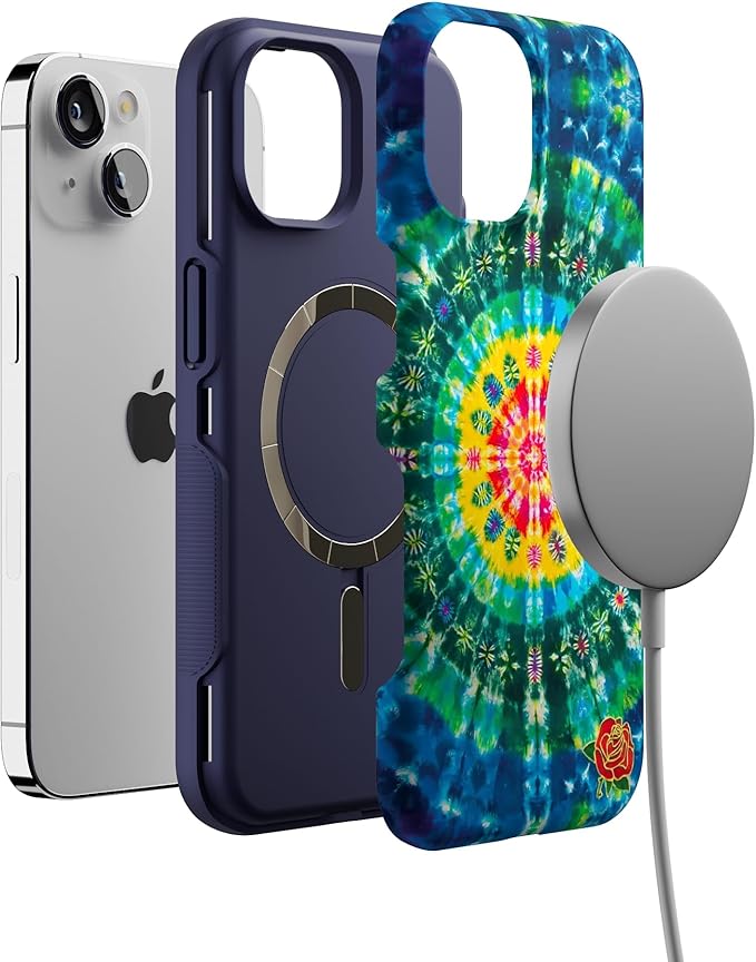 Casely iPhone 14 Case | Veneta Tapestry | Grateful Dead Tie Dye | Compatible with MagSafe | Bold Protective Design