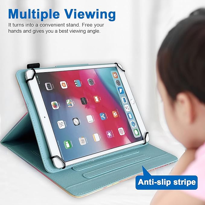 JZCreater 10 Inch Tablet Case, Universal 10 10.1 Inch Android Tablet Cover, Multi-Angle Viewing Stand Case for 9.5-10.5 Inch Tablet, Green Marble